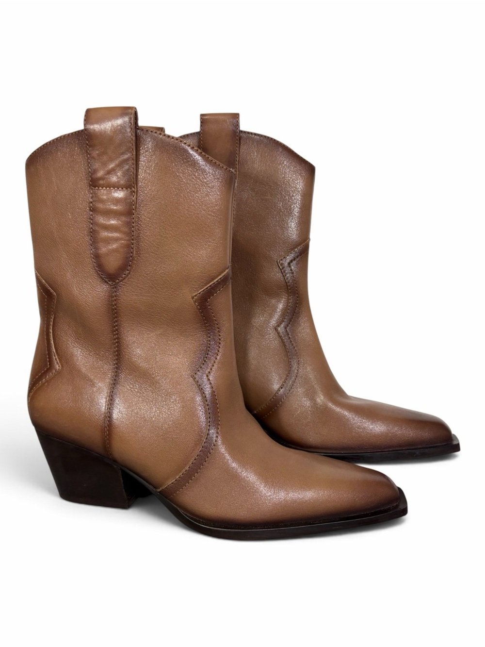 Free People Cat Nap Leather Western Ankle Boots- woman’s 9.5